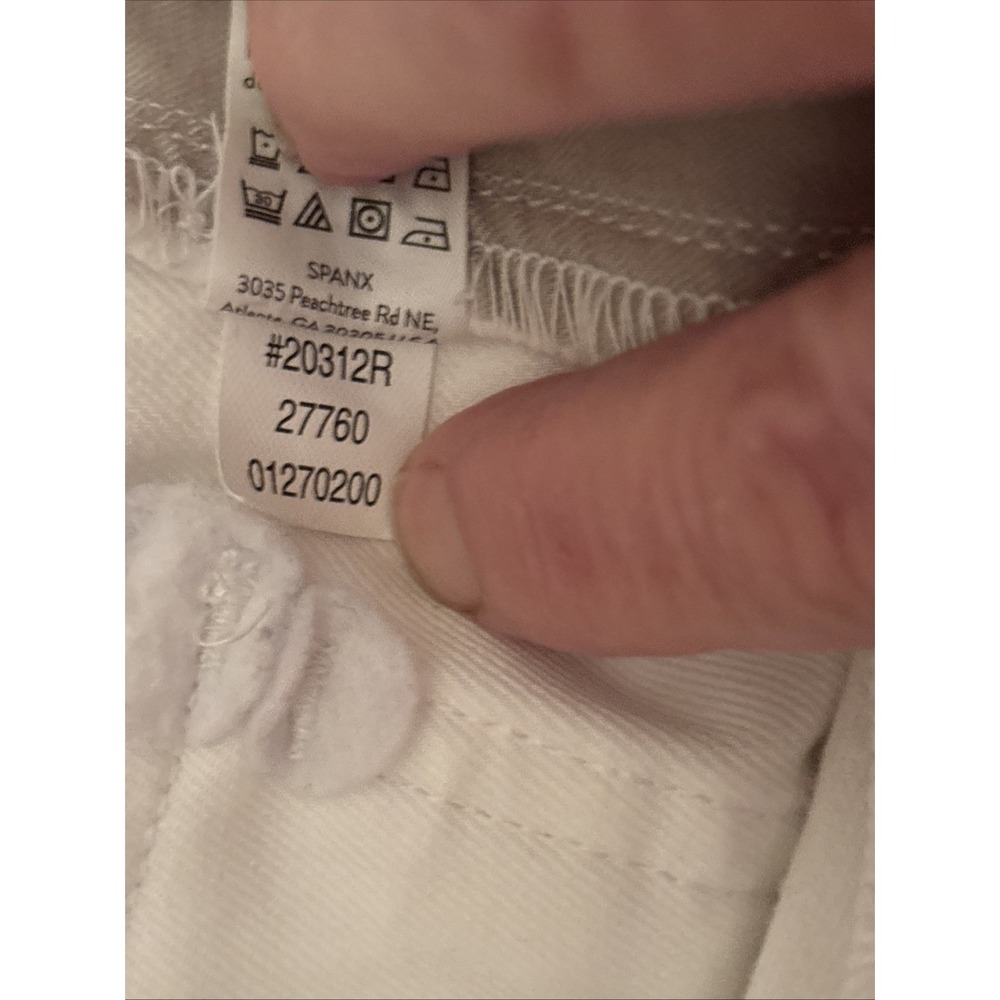 Spanx Pants Women's S White Crop Capri Stretch Front & Back Pockets Stretchy - Picture 9 of 9